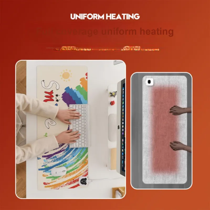 MUYKUY PU Extra Large Computer Desktop Winter Warming Desk Pad Dormitory Students Hand Warmer Pad Heating Mouse Pad-6
