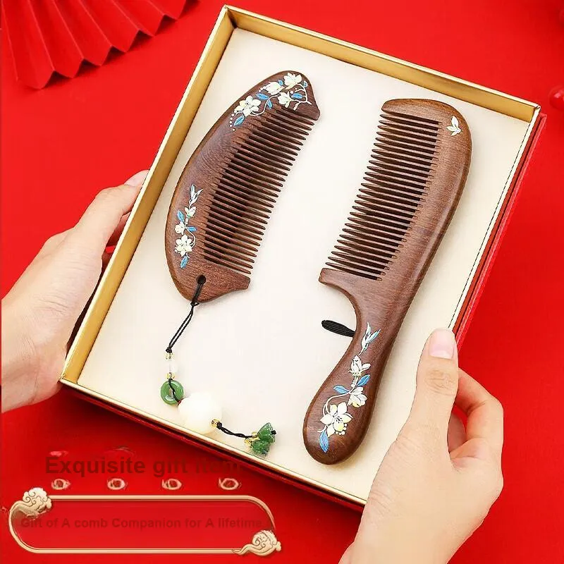 ANTINOB, New Chinese Style Combs & Sets With Rosewood Hairdressing Tool Portable-3