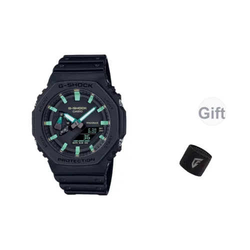 CASIO Liquid Crystal Analog Dual Display Series Кварцевый механизм Смольный ремешок Часы Мужские Черный циферблат