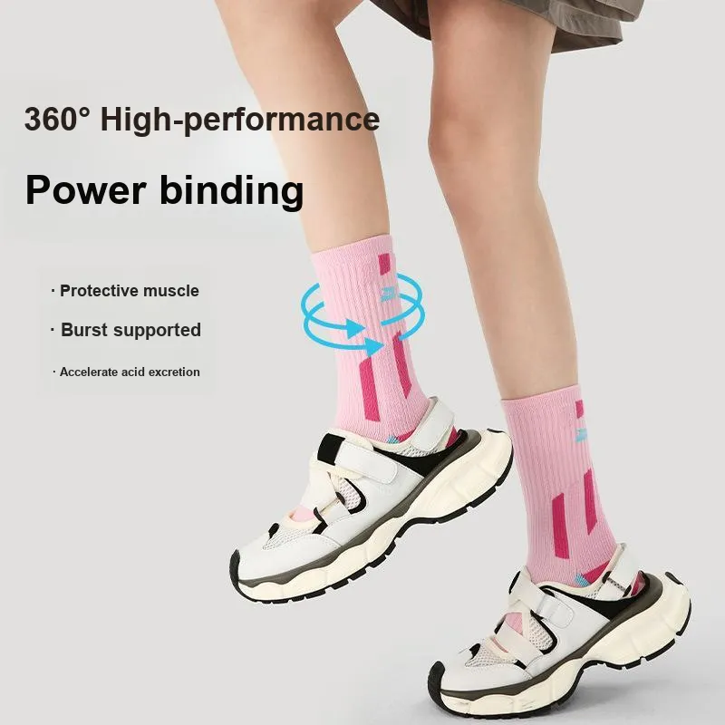 Vine Color Mid Calf Socks Unisex 3 Pack Pink-3