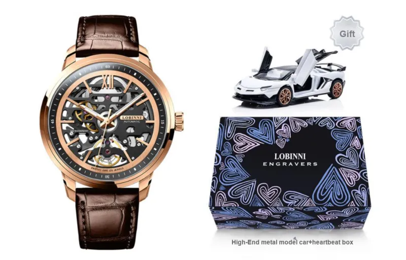 LOBINNI L Automatic Mechanical Movement Genuine Leather Strap Watch Men's Watches Cut-Out Dial-20