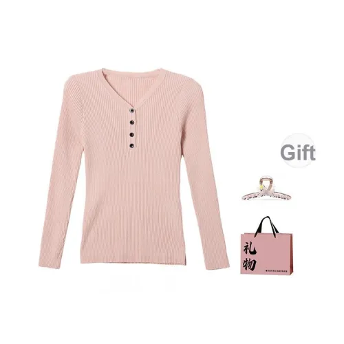 BAIDAIFEI Розовый + Эксклюзивная сумка для покупок + Заколка-краб Женская трикотаж