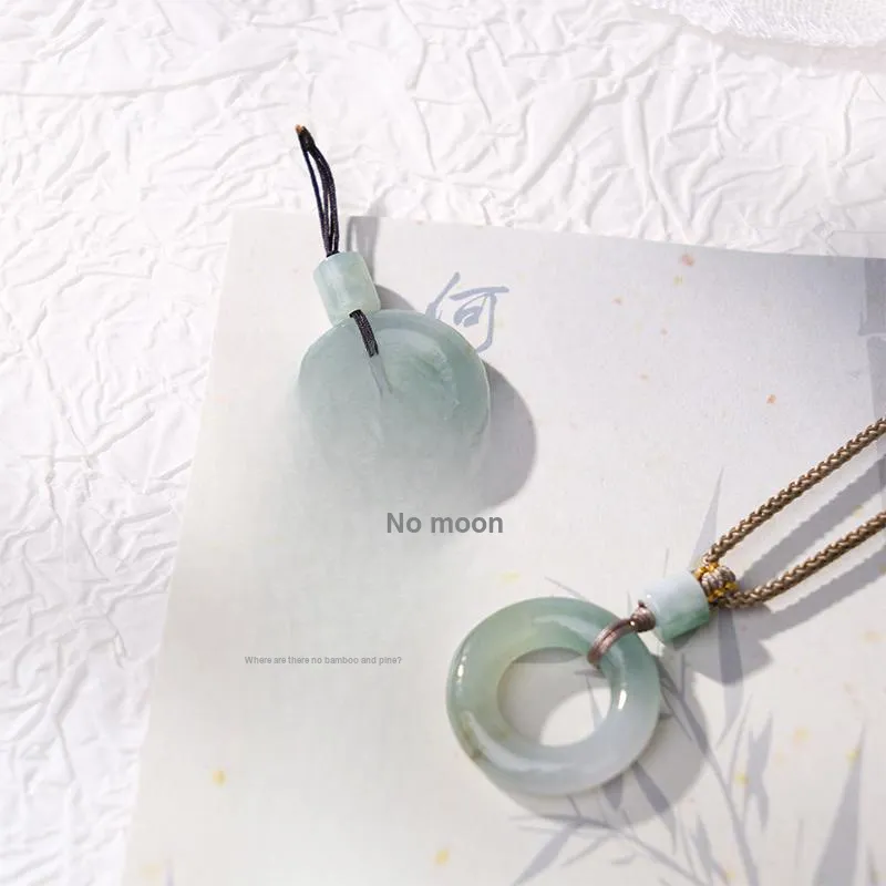 Clear Snow Glutinous Jade Jadeite Necklaces Unisex-2