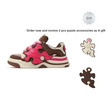 S45 X YADcrew Opop Chunky Sneakers Unisex Mid Top Velour Coffee