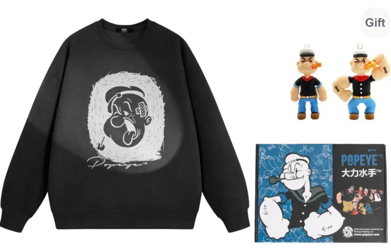 POPEYE Sweatshirt Fall And Winter Unisex Includes Gift Box Sets-26