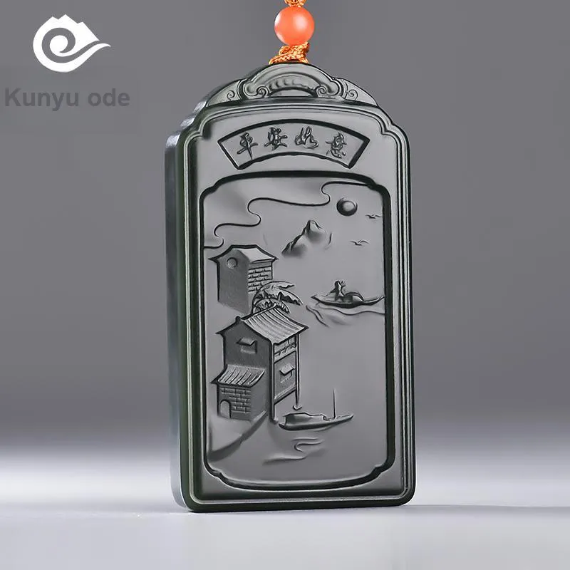 KUNYUYAO Hetian Jade Pendants Green Jade Unisex-1
