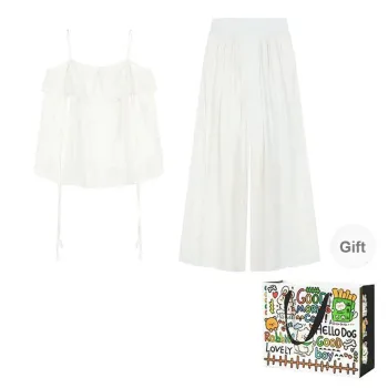 ZVJH Casual Suits Women's White Top+White Skort Shopping Bag