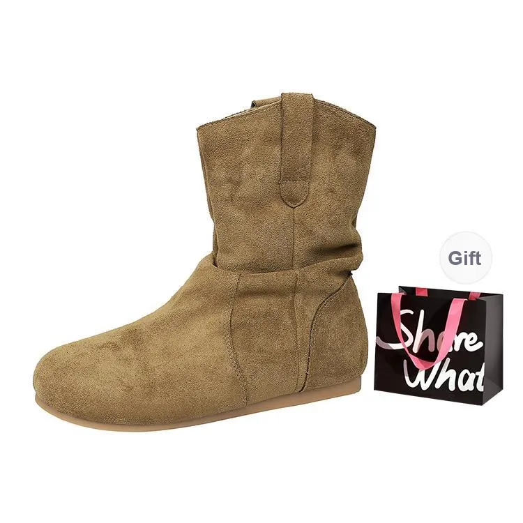 BIGTREE Ankle Boots Women's Apricot/Coffee/Caramel/Khaki/Black-6