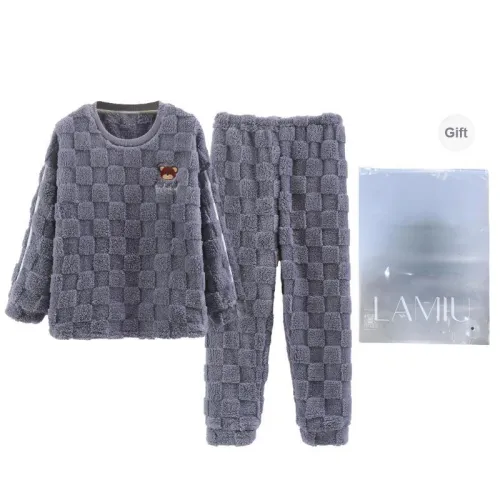 Lan Miao Pajama Set Women's Gift Box Set Blue Gray