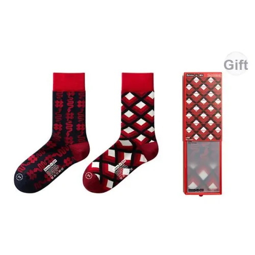 Bananain Red Plan Series Колено Высокие Носки Мужские Подарочная Коробка 2 Двойные