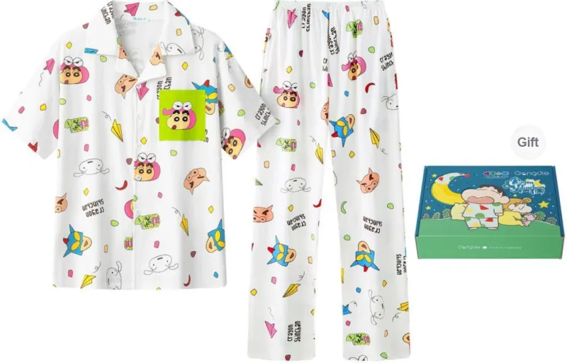 Gongdie x SHINCHAN Pajama Set Unisex White, Gift Box Set-7
