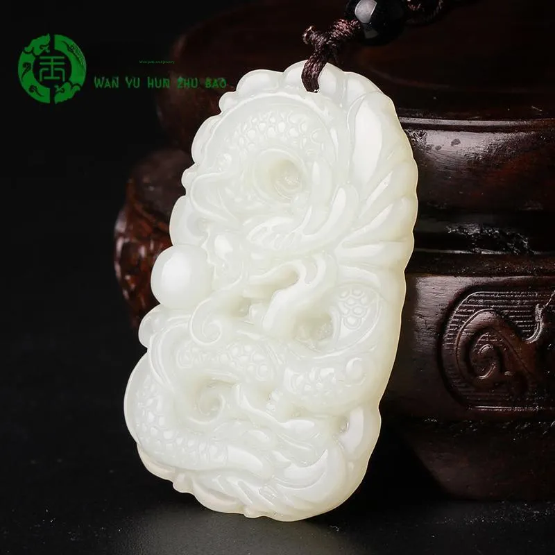WANYUHUN Hetian Jade Pendants White Jade Unisex-2