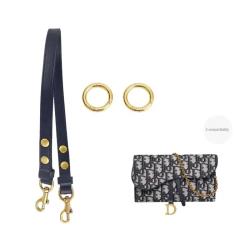 Cow Leather Bag Shoulder Strap Women's Blue/Black