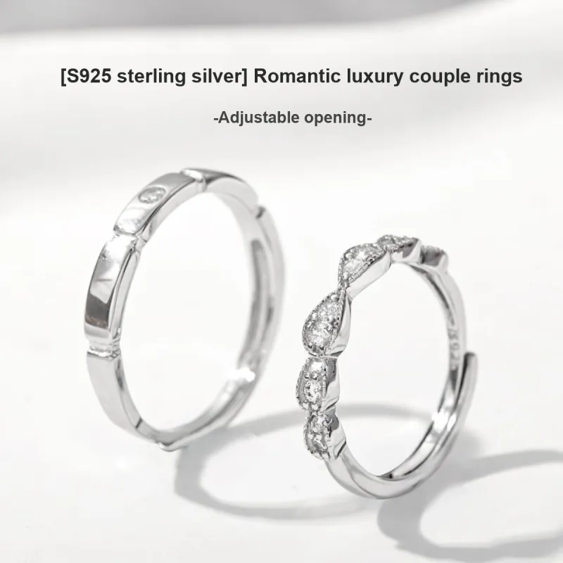 Taste The Color 925 Sterling Silver Couple Rings Unisex-1