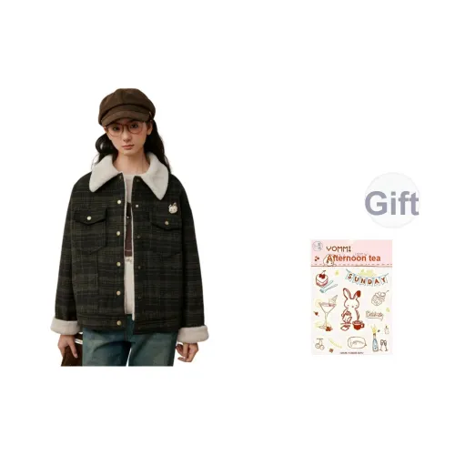 ZIHAN Темно-серая клетка Женское короткое пальто