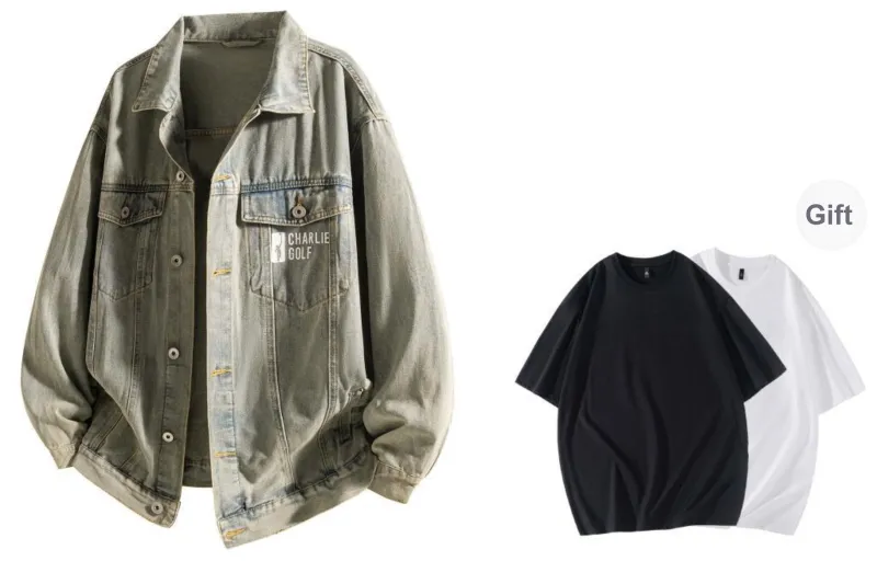 CHARLIE GOLF Denim Jacket Unisex-12
