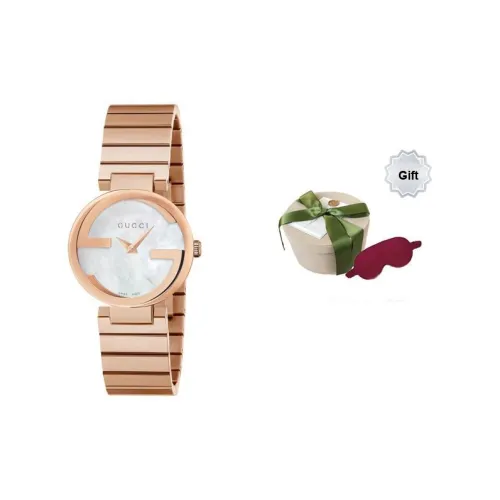 GUCCI Interlocking Наручные часы Кварцевый механизм Ремешок из нержавеющей стали Жемчужная раковина Циферблат Цвет Женские часы