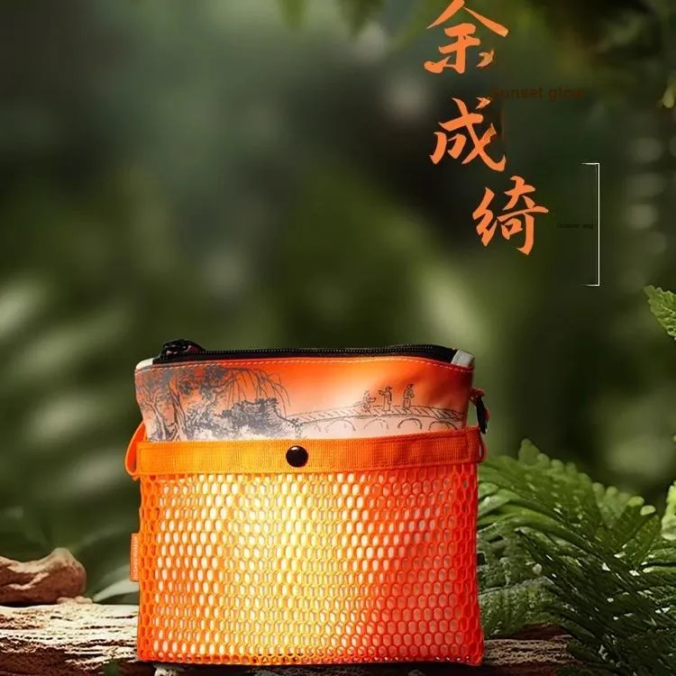 SUZHOU MUSEUM Polyester Crossbody Bag Regular Unisex Orange-4