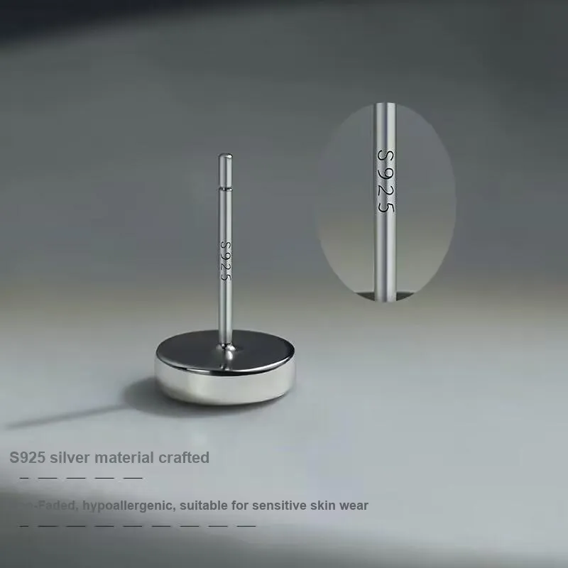 Danqin 925 Sterling Silver Stud Earrings Unisex-14