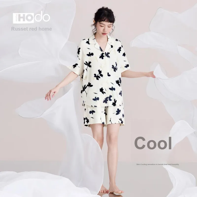 Red Beans At Home Pajama Set Women's Chinoiserie-2
