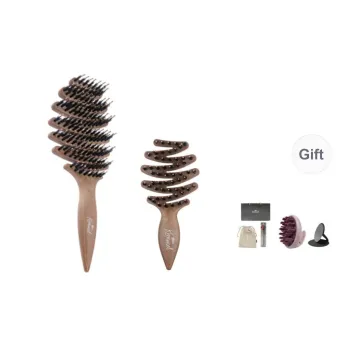 Krramel Conifer Cone Pig Brush Hair Brush Massage Head Two Piece Set