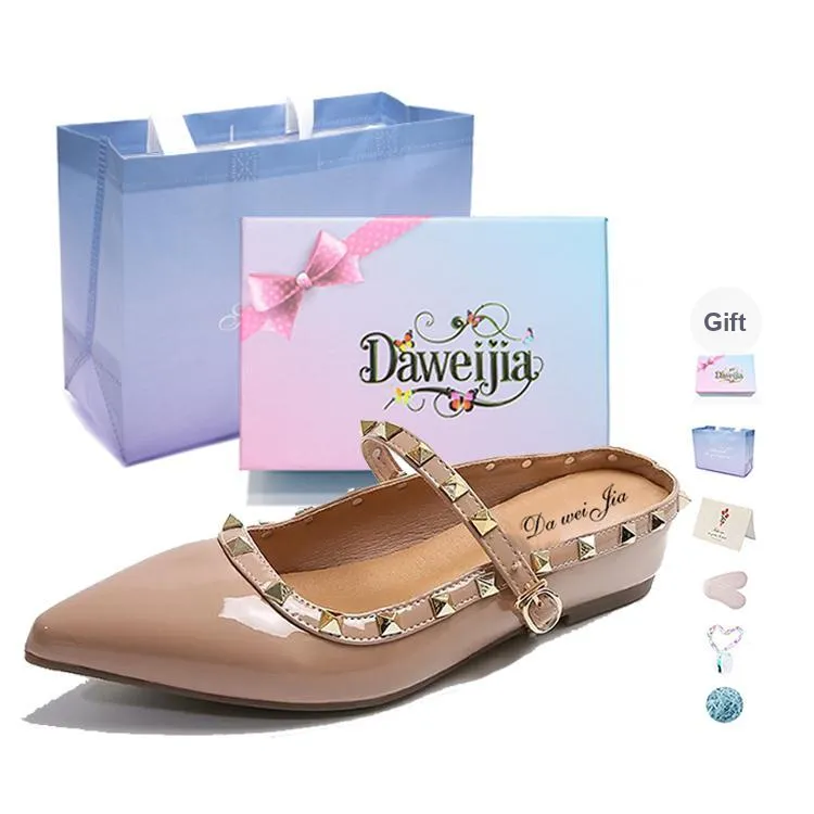 Dawei's House Rubber Sole Quiet Slip Resistant Wrap toe Slippers Women's Gift Box Set-20