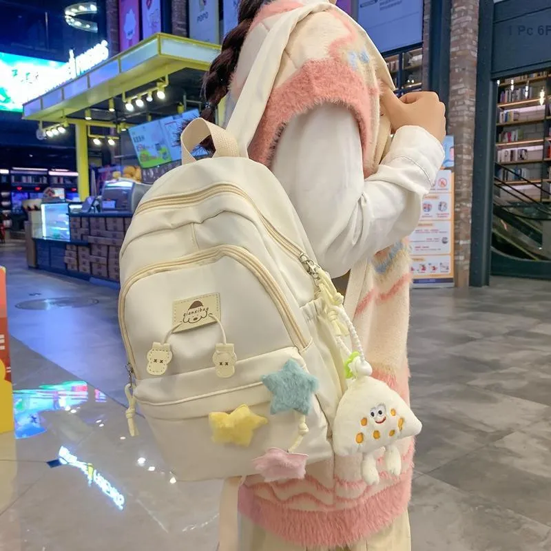 NIGEER Nylon Backpack Regular Women's Black/White/Yellow/Blue/Pink-21