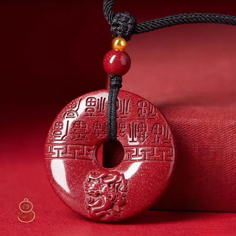 Lingxiang Yurun Cinnabar Necklaces Unisex-1