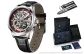AL8650--Silver Case Red Dial Black Leather Strap[Belt Clothing Sets 20mm]