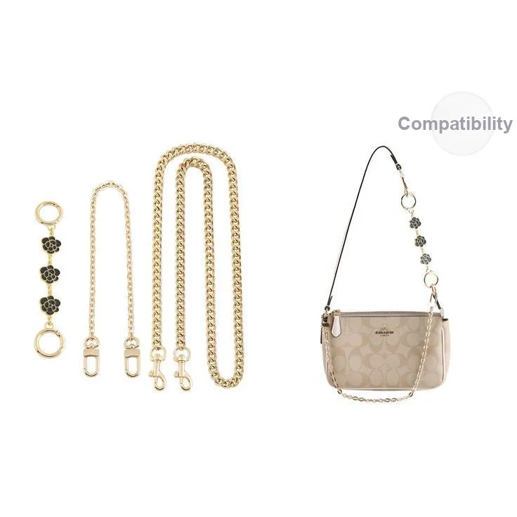 Luxury Care Artisan Workshop Brass/alloy Shoulder Strap With Decorative Chain Extension Cord Women's Gold Tone