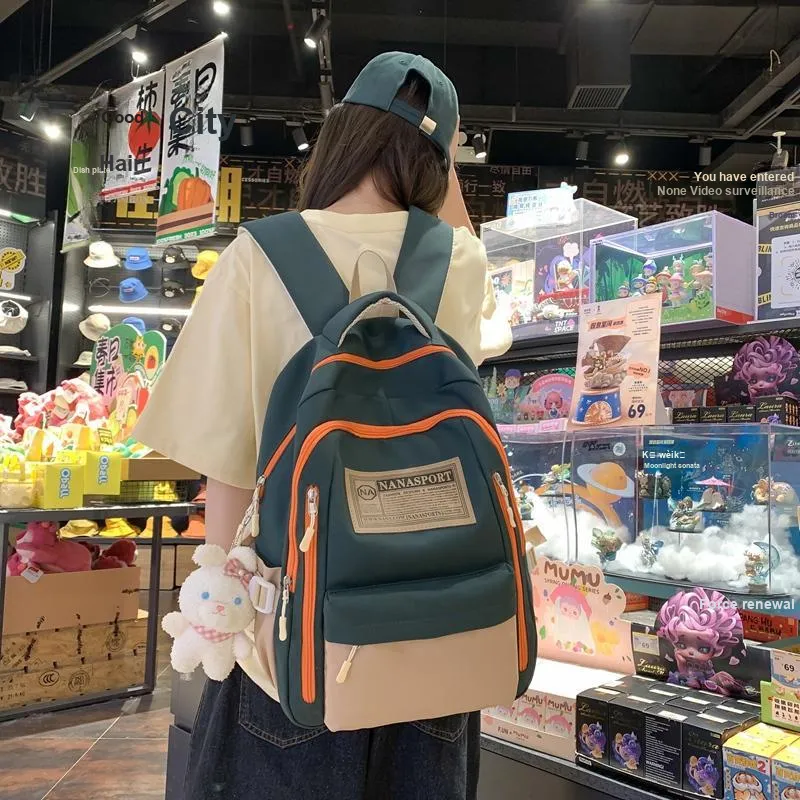 Wolfhorse Nylon Backpack Unisex Black/Red/Green/White/Yellow-16