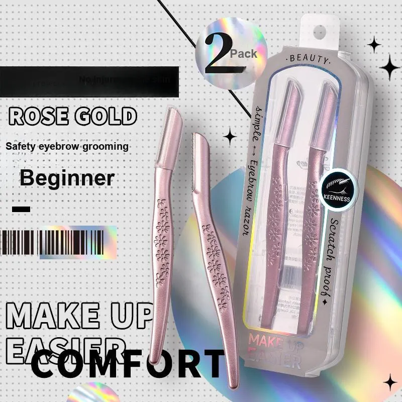 LMLTOP Type 2 Safety Scratch Resistant Injury Eyebrow Scissors 2 Pcs-1
