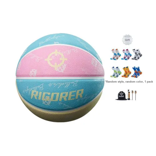 RIGORER Rubber Basketball Blue Pink Yellow Size 4 Training Kids'