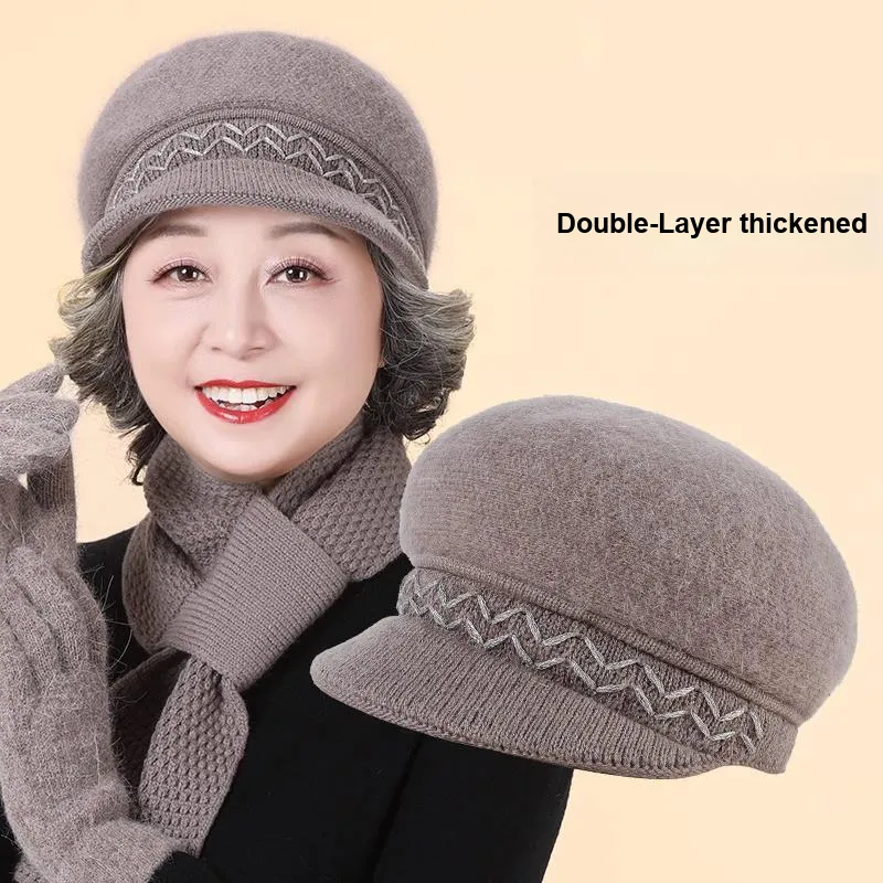 Top Melon Rabbit Fur Blend M Hats & Caps Women's-5
