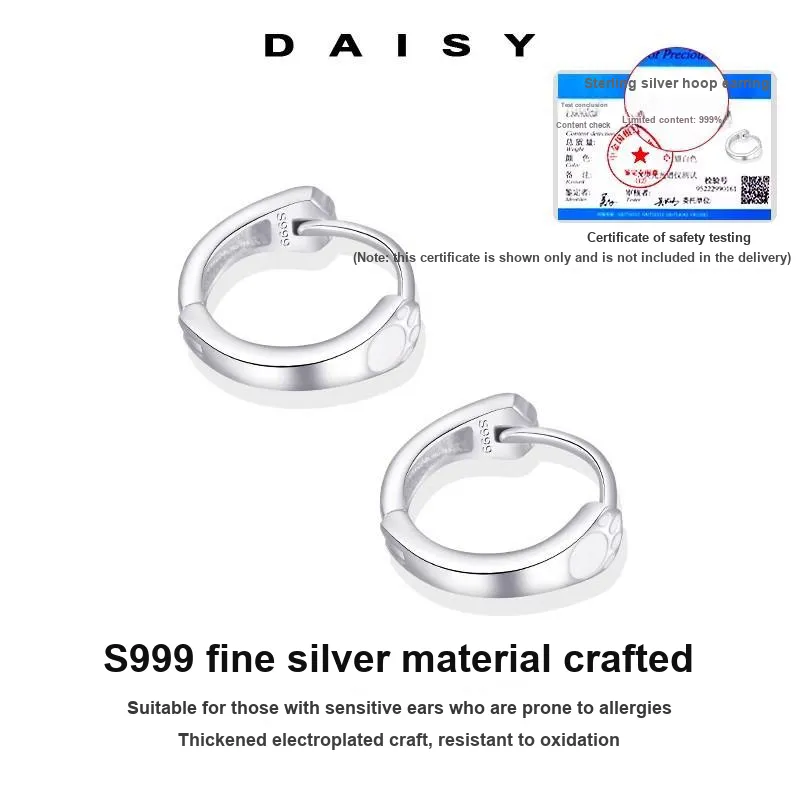 Daisy Dream 999 Fine Silver Earrings Women's-2