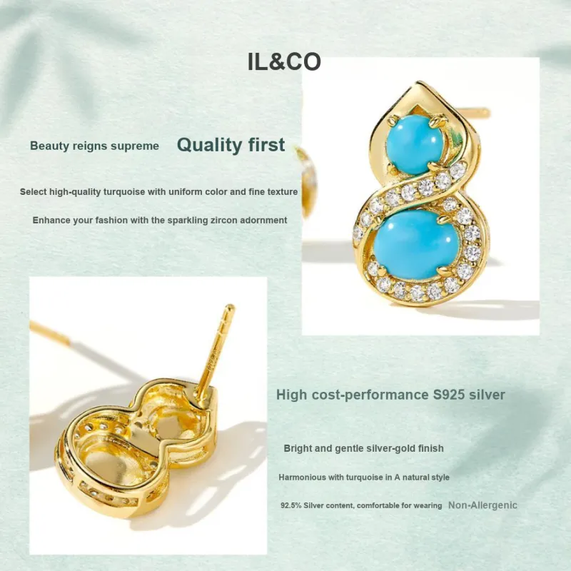 IL&CO. Turquoise Stud Earrings Women's-5