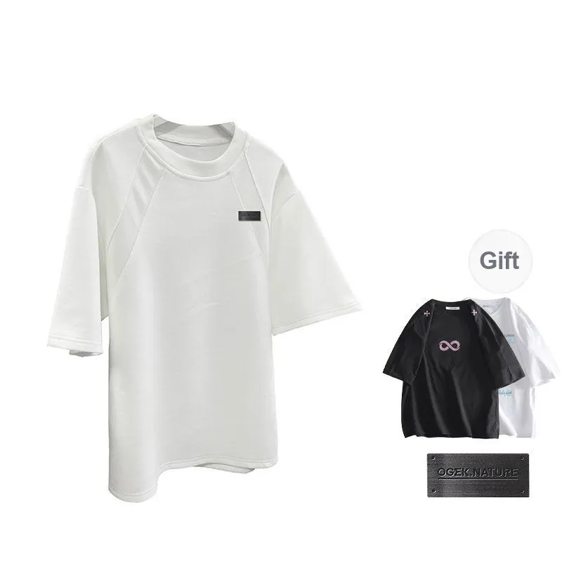 OGEK T Shirt Unisex White Comes With Random Short Sleeved Shirt+Brooch-0