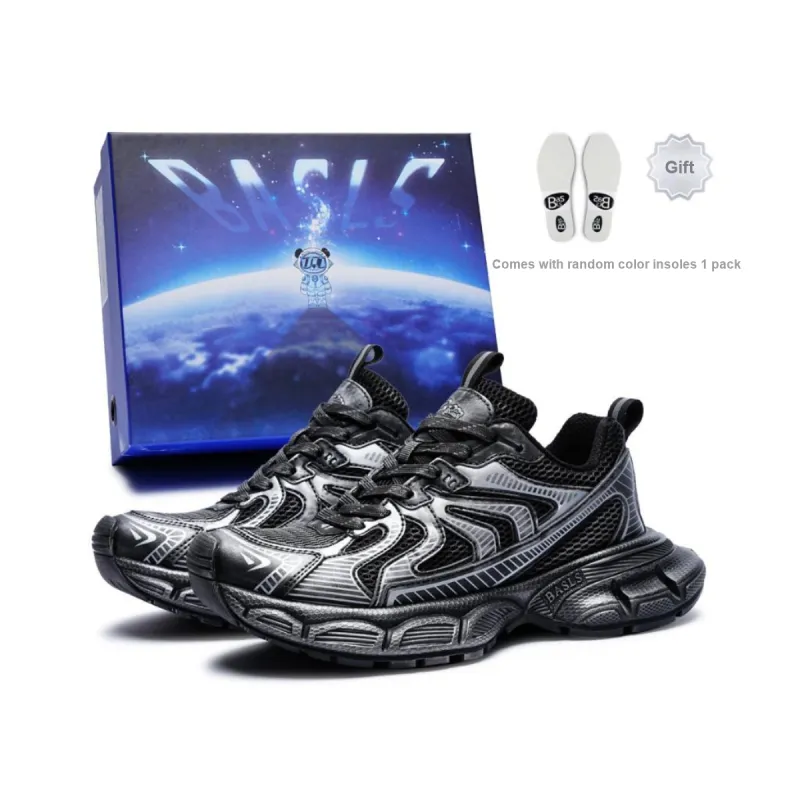 BASLS Chunky Sneakers Unisex Low Top Ecru/Blue/Black-21