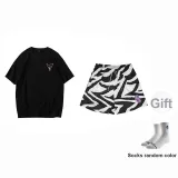 BKC Zebra Print Shorts+Black Shades Short-Sleeved (Random Style)+Comes with Random Sports Socks