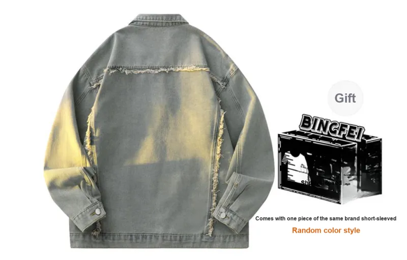 Ice flying Denim Jackets Unisex-13