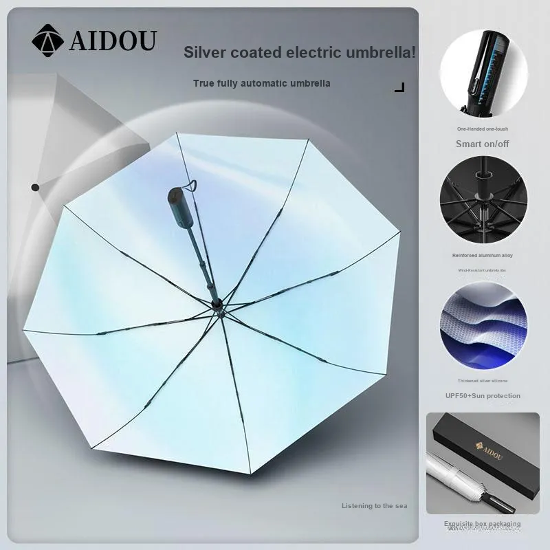 Aidou Electric Smart Umbrella Gradient Design Sunny And Rainy Dual Use Umbrella-2