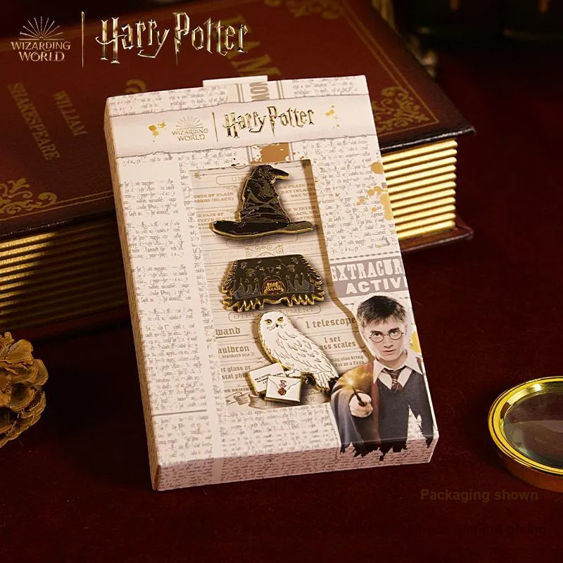 HARRY POTTER Harry Potter Sorting Hat Monster Book Hedwig's School Admission List Set Badges-1