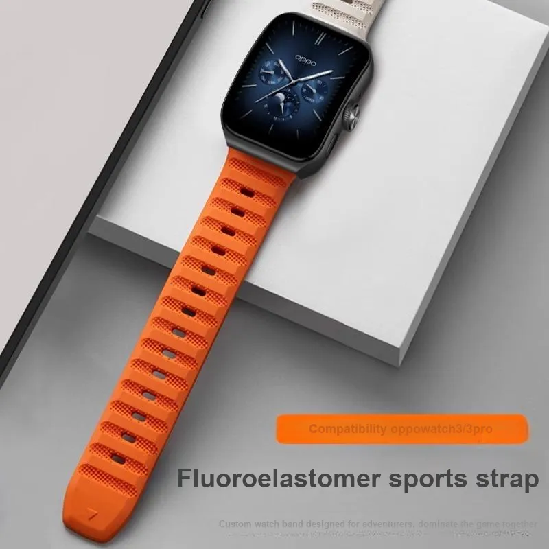 FZRT Watch Bands FKM Fluoroelastomer Sports Waterproof And Sweatproof Breathable Strap Unisex-2