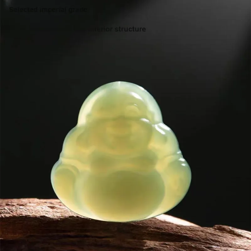 Zhen Yu Zhen Pin Hetian Jade Pendants Green Jade Unisex-4