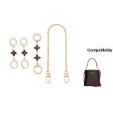 Black Four-Leaf Clover Round Buckle 12cm+1 Section Black Four-Leaf Clover 2 Pack+Decorative Chain 40cm