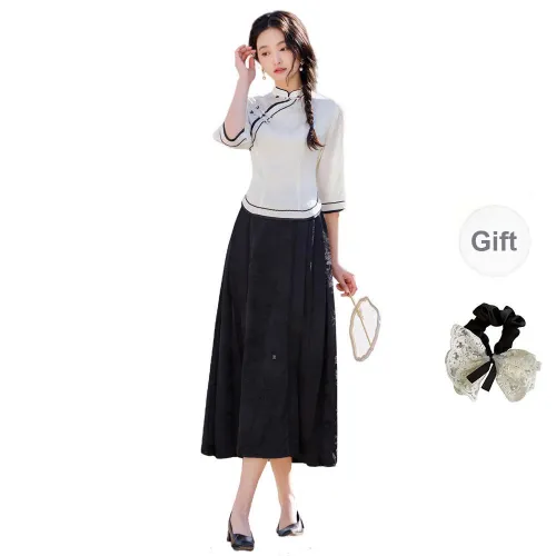 PAVEA Two Piece Skirt Sets Women's