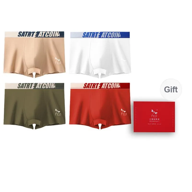 RED DRAGONFLY Cotton Panties Men's 4 Pack Gift Box Set-12