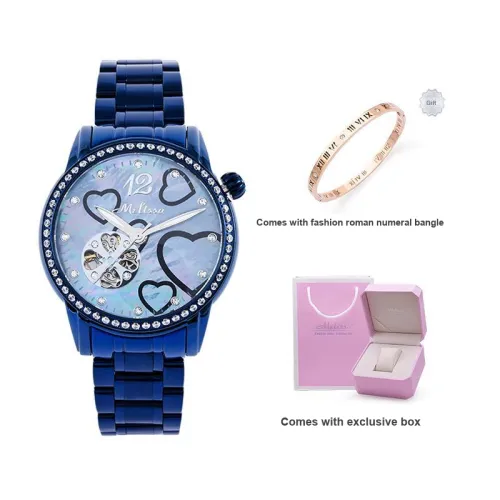 Melissa Mechanical Movement Gold Plated Strap Watch Women's Watch Blue Dial