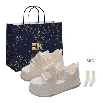 Boldi Kuki Slip Resistant, Abrasion Resistant, Breathable Low Top Skateboard Shoes Women's Ecru Shopping Bag