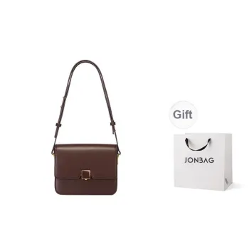 JONBAG Synthetic Leather Tofu Bag Small Square Bag, Shoulder Bag, Crossbody Bag, Shoulder Bag Small Size Women's Brown
